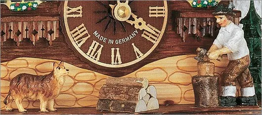 10" Wood Chopper Antique Black Forest German Cuckoo Clock