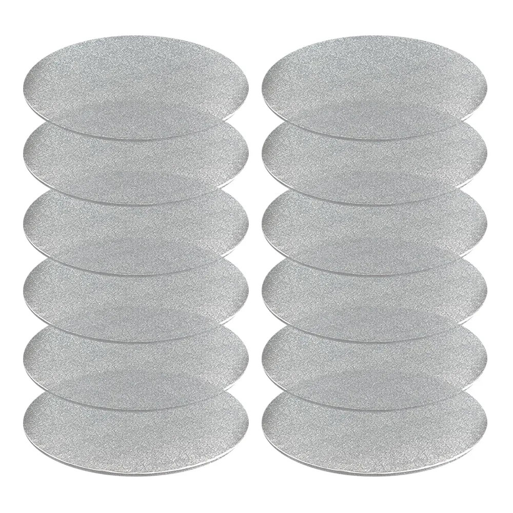 12 Pack Silver Round Cake Drums 12" Sturdy Boards Circle Base Cardboard Trays