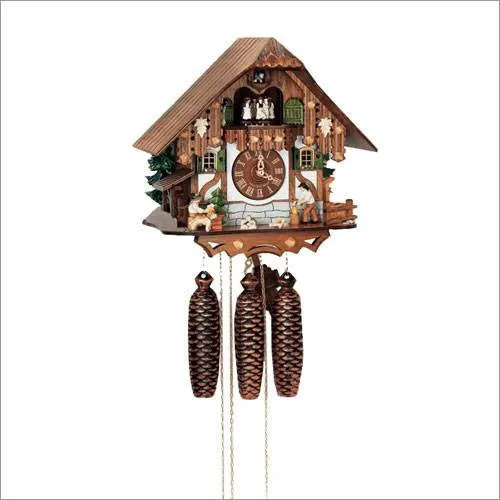 13" Musical Wood Chopper and Beer Drinker 8 Day German Cuckoo Clock