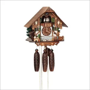 13" Musical Wood Chopper and Beer Drinker 8 Day German Cuckoo Clock