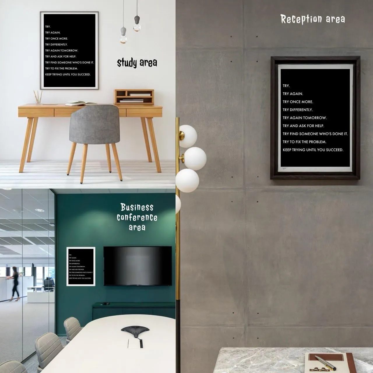 21st cen arts - motivational quote photos Frames for Students & Entrepreneurs-Perfect for Startups, and Home Offices -perfect gifted product- A4 Size, Easy-to-Hang, Uplift, Motivate, Succeed
