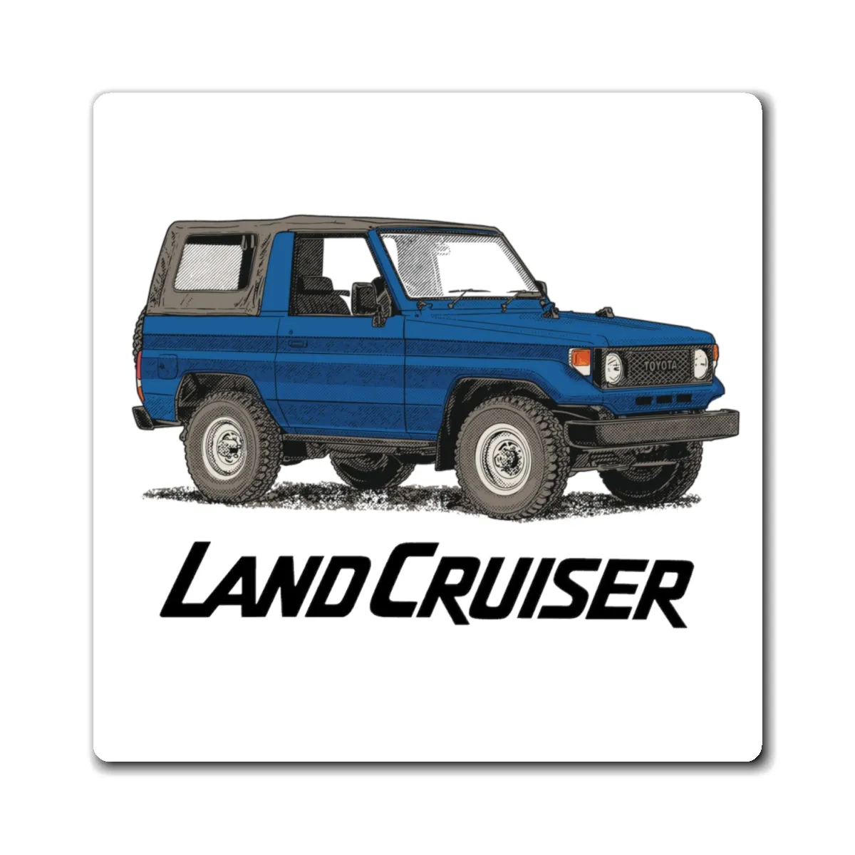 70 Series Land Cruiser Square Refrigerator Magnet - Reefmonkey Prisma Denesi