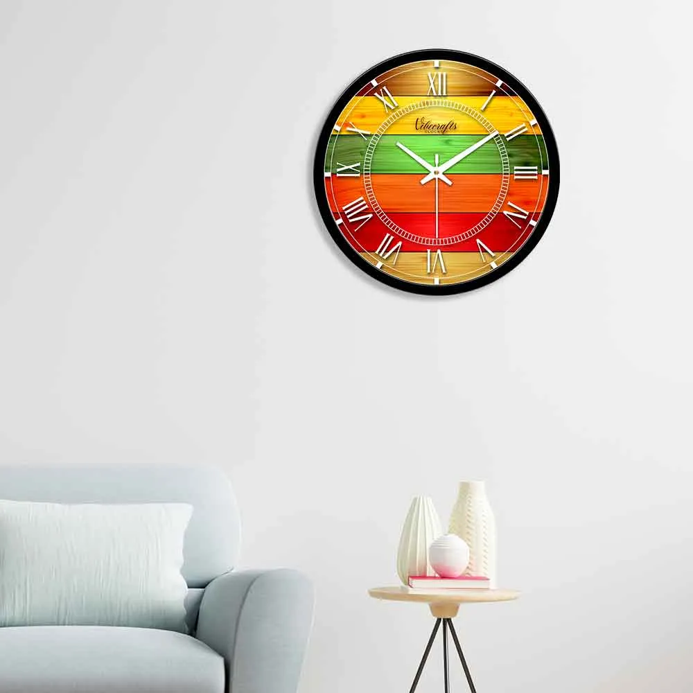 Abstract colorful Wood Printed Designer Wall Clock