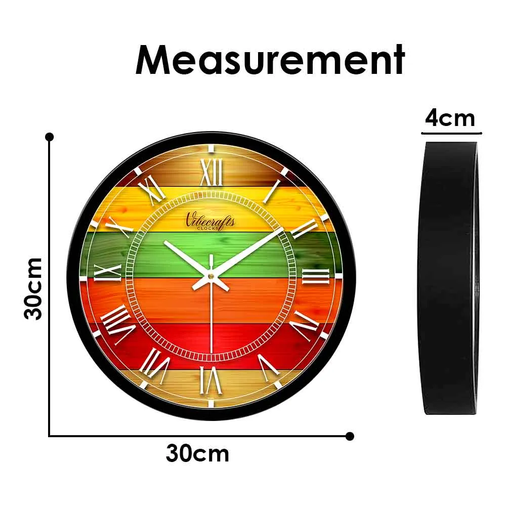 Abstract colorful Wood Printed Designer Wall Clock