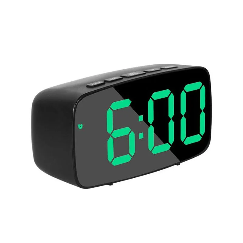 Acrylic/Mirror Digital Alarm Clock Voice Control (Powered By Battery) Table Clock Snooze Night Mode 12/24H Electronic LED Clocks
