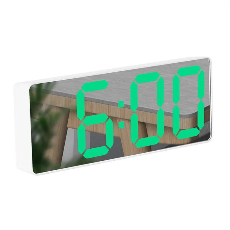 Acrylic/Mirror Digital Alarm Clock Voice Control (Powered By Battery) Table Clock Snooze Night Mode 12/24H Electronic LED Clocks