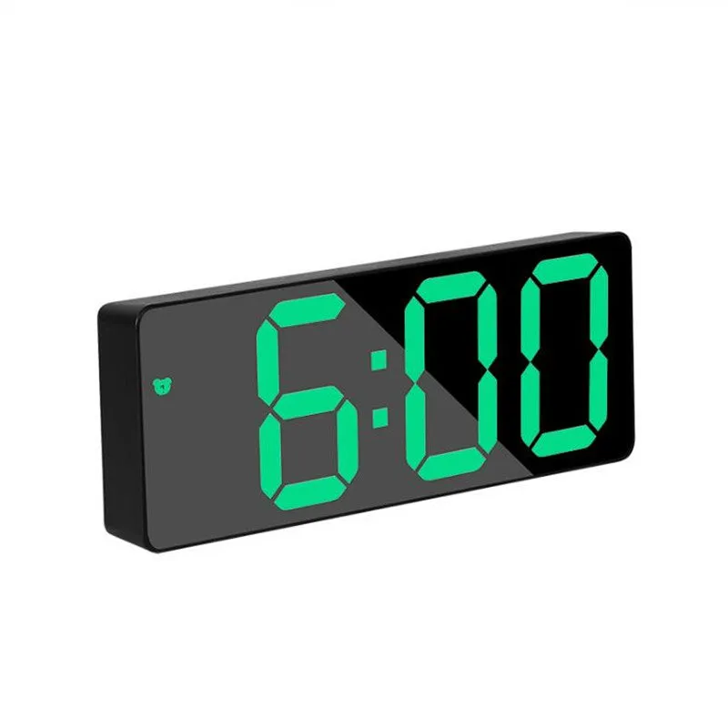 Acrylic/Mirror Digital Alarm Clock Voice Control (Powered By Battery) Table Clock Snooze Night Mode 12/24H Electronic LED Clocks