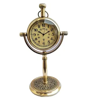 AHSKY Time Instruments Pure Brass Stand Clock Table Desk Clock with New Modern Designer Clock