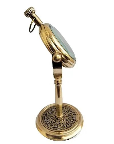 AHSKY Time Instruments Pure Brass Stand Clock Table Desk Clock with New Modern Designer Clock