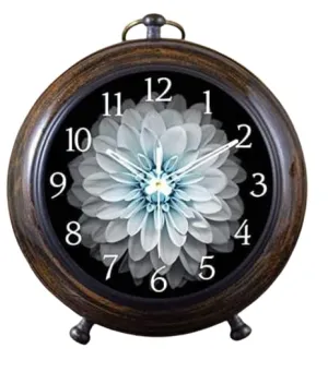 AHSKY Time Instruments Table Clock Beautiful Antique Brown 6" Home Office Room Decor