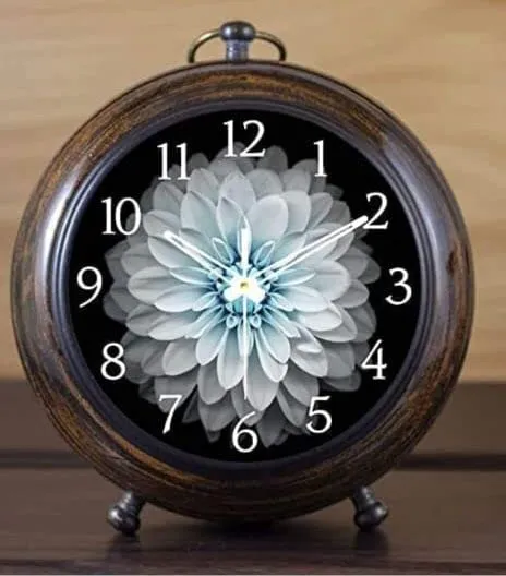 AHSKY Time Instruments Table Clock Beautiful Antique Brown 6" Home Office Room Decor