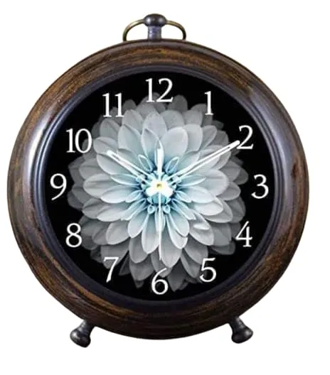 AHSKY Time Instruments Table Clock Beautiful Antique Brown 6" Home Office Room Decor