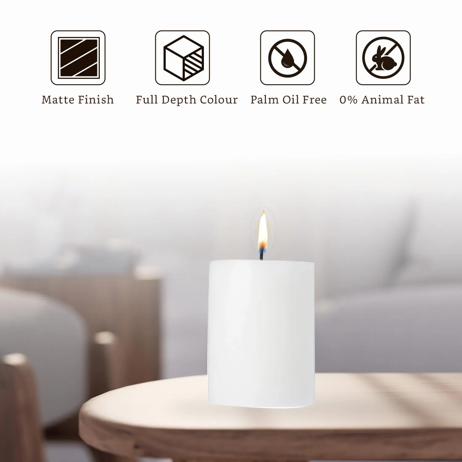 Amazon Brand - Solimo Poured Pillar Candles for Home Décor and Gifting (Set of 3)