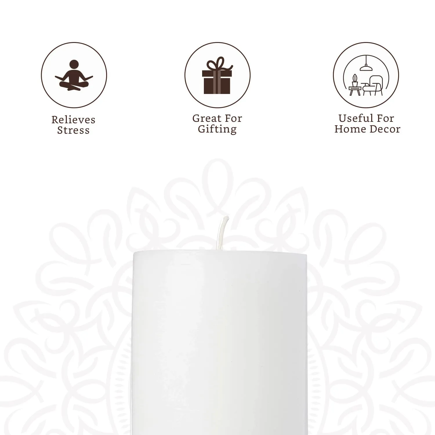 Amazon Brand - Solimo Poured Pillar Candles for Home Décor and Gifting (Set of 3)