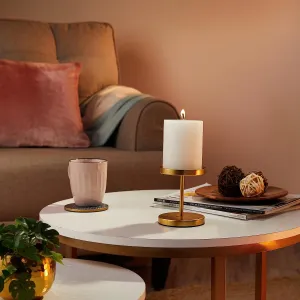 Amazon Brand - Solimo Poured Pillar Candles for Home Décor and Gifting (Set of 3)