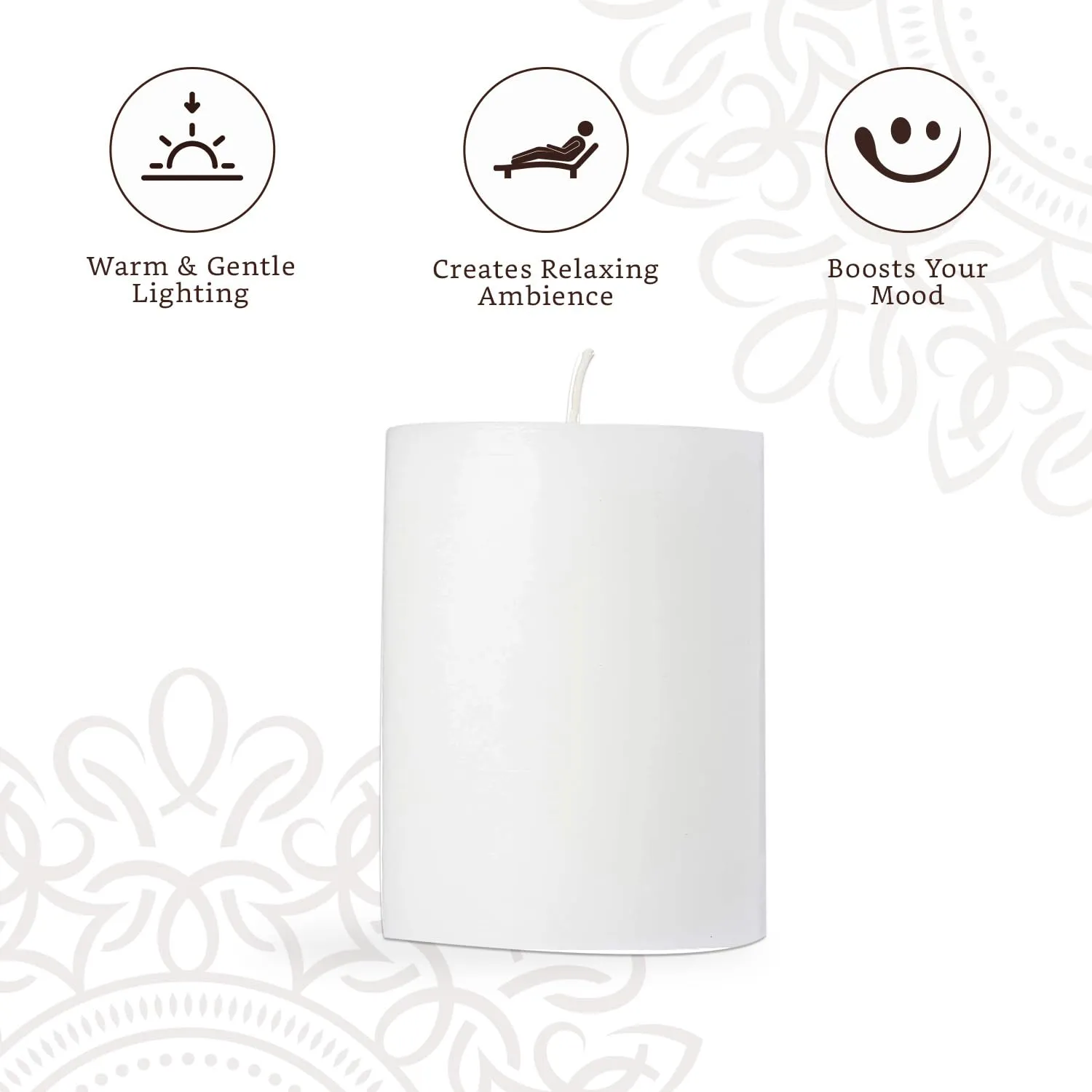 Amazon Brand - Solimo Poured Pillar Candles for Home Décor and Gifting (Set of 3)