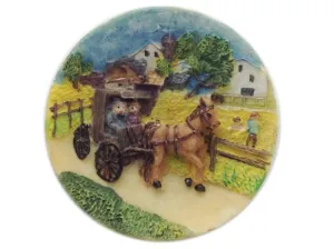 Amish Buggies Unique Plate Magnet Gift Idea