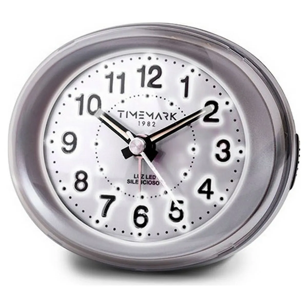 Analogue Alarm Clock Timemark Silver 9 x 9 x 5.5 Cm 9 x 9 x 5.5 Cm