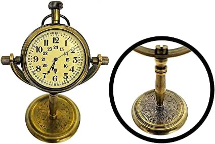 Antique Bras Table Top Clock Desk Clock for Home Study Living Room and Office Living Room