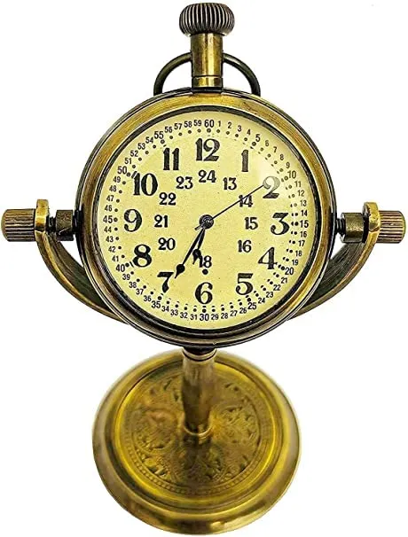Antique Bras Table Top Clock Desk Clock for Home Study Living Room and Office Living Room