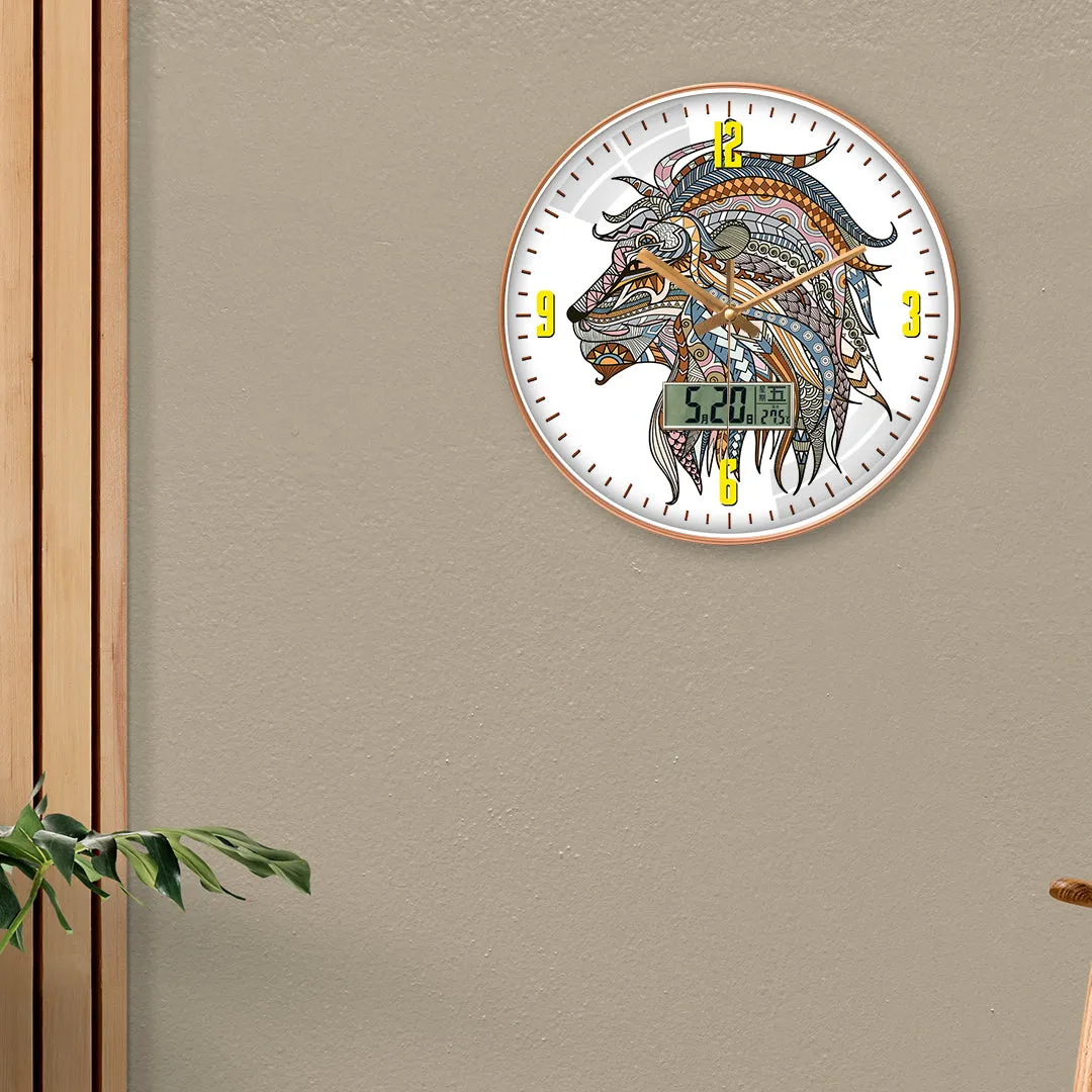 Arty lion wall clock