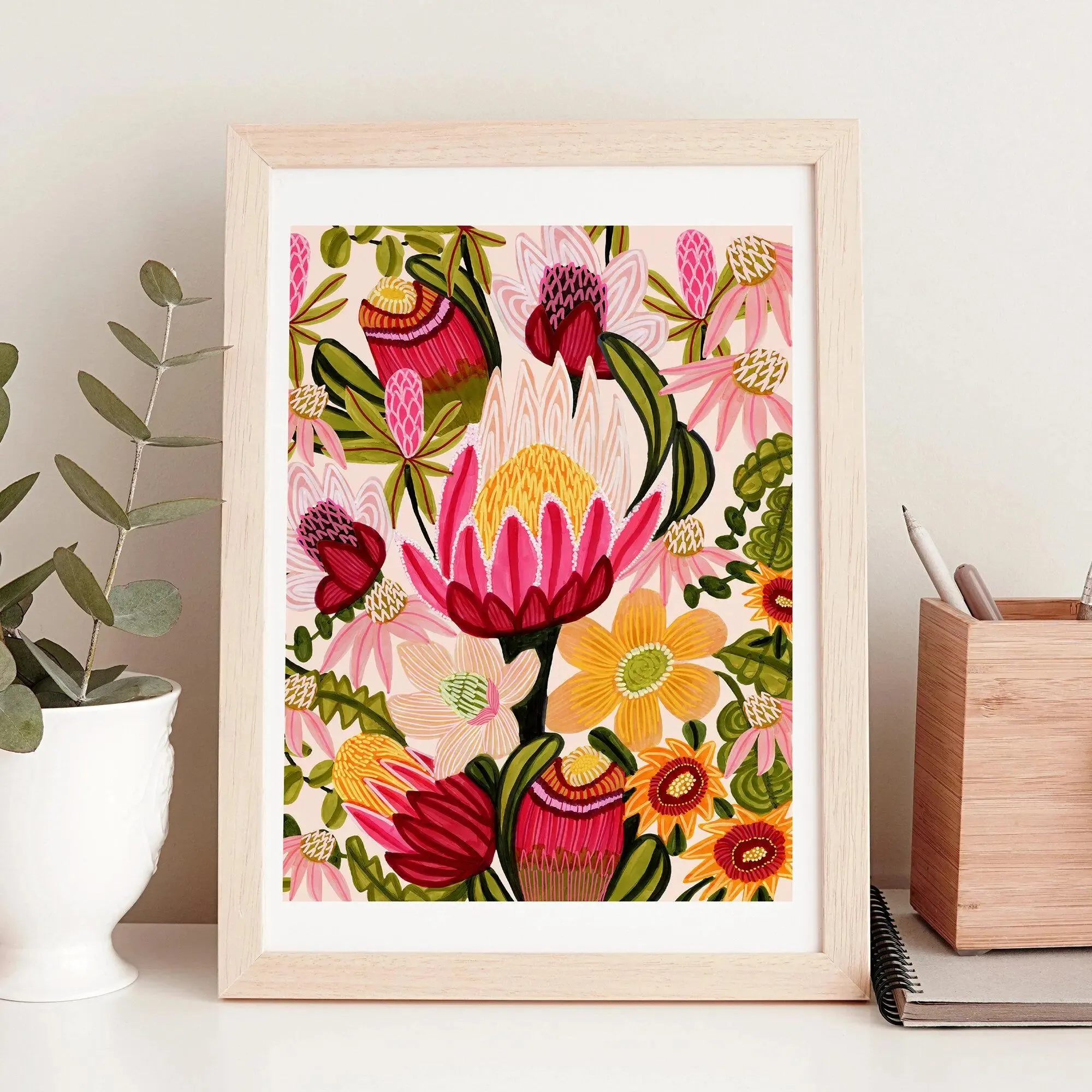 Australian Flowers Wall Art Gift Set
