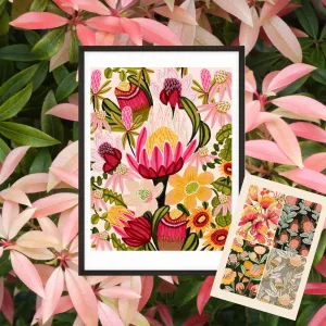 Australian Flowers Wall Art Gift Set
