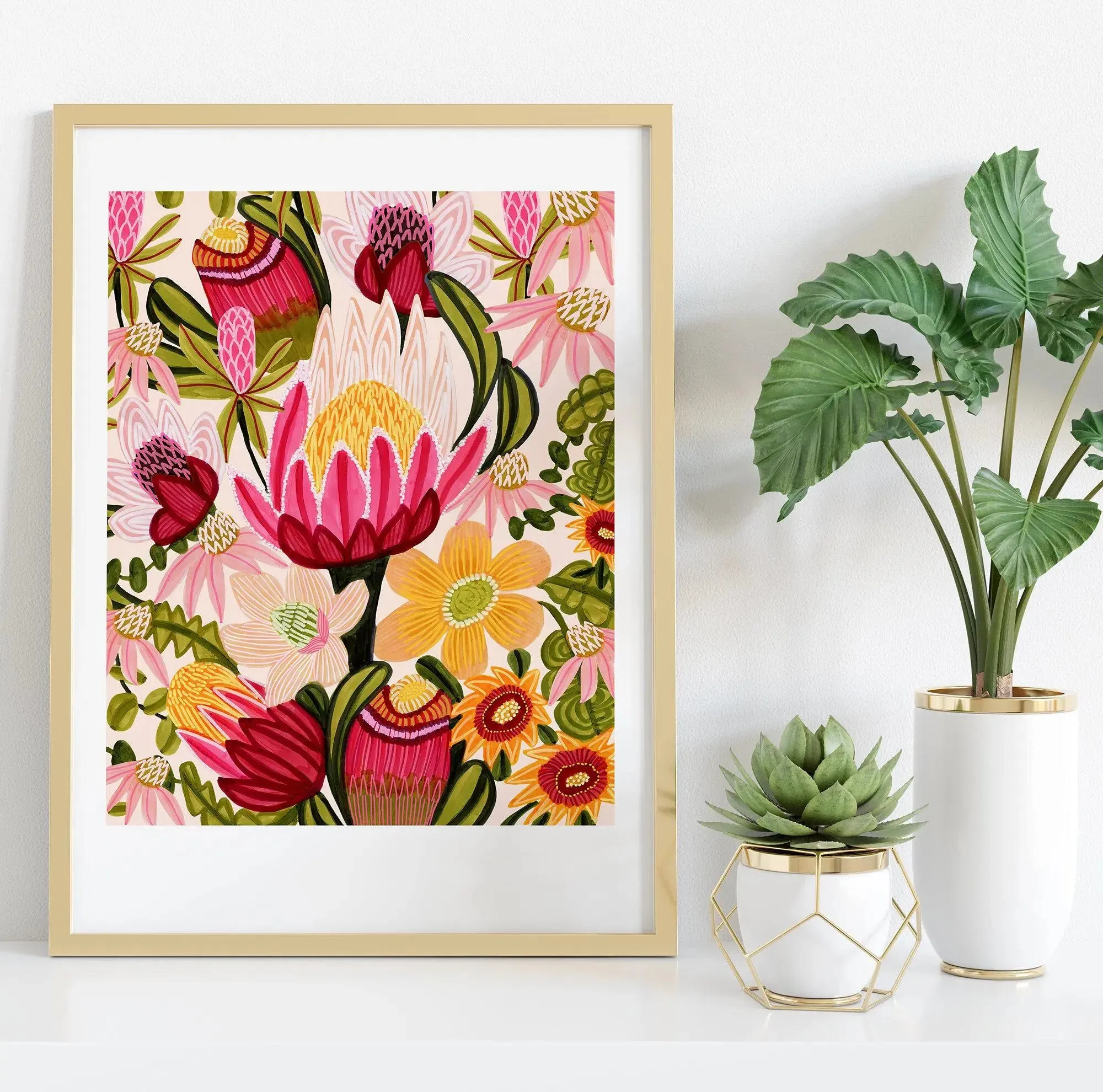 Australian Flowers Wall Art Gift Set