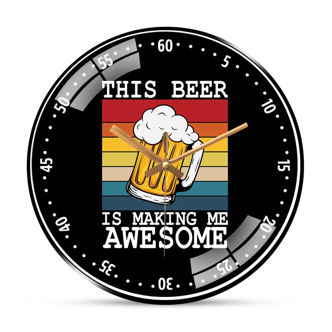 Awesome Beer Quotes Wall Clock