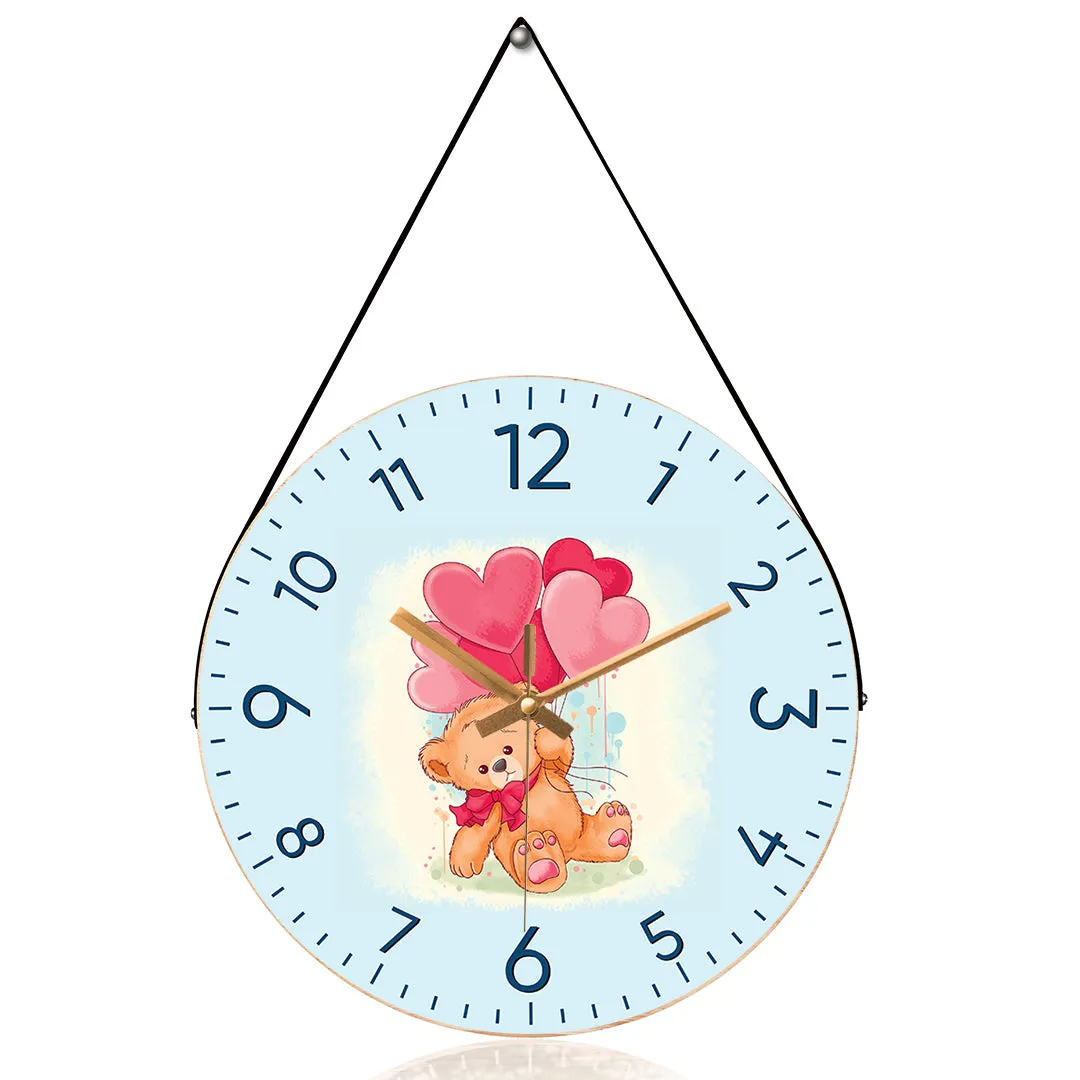 Balloons with bear wall clock