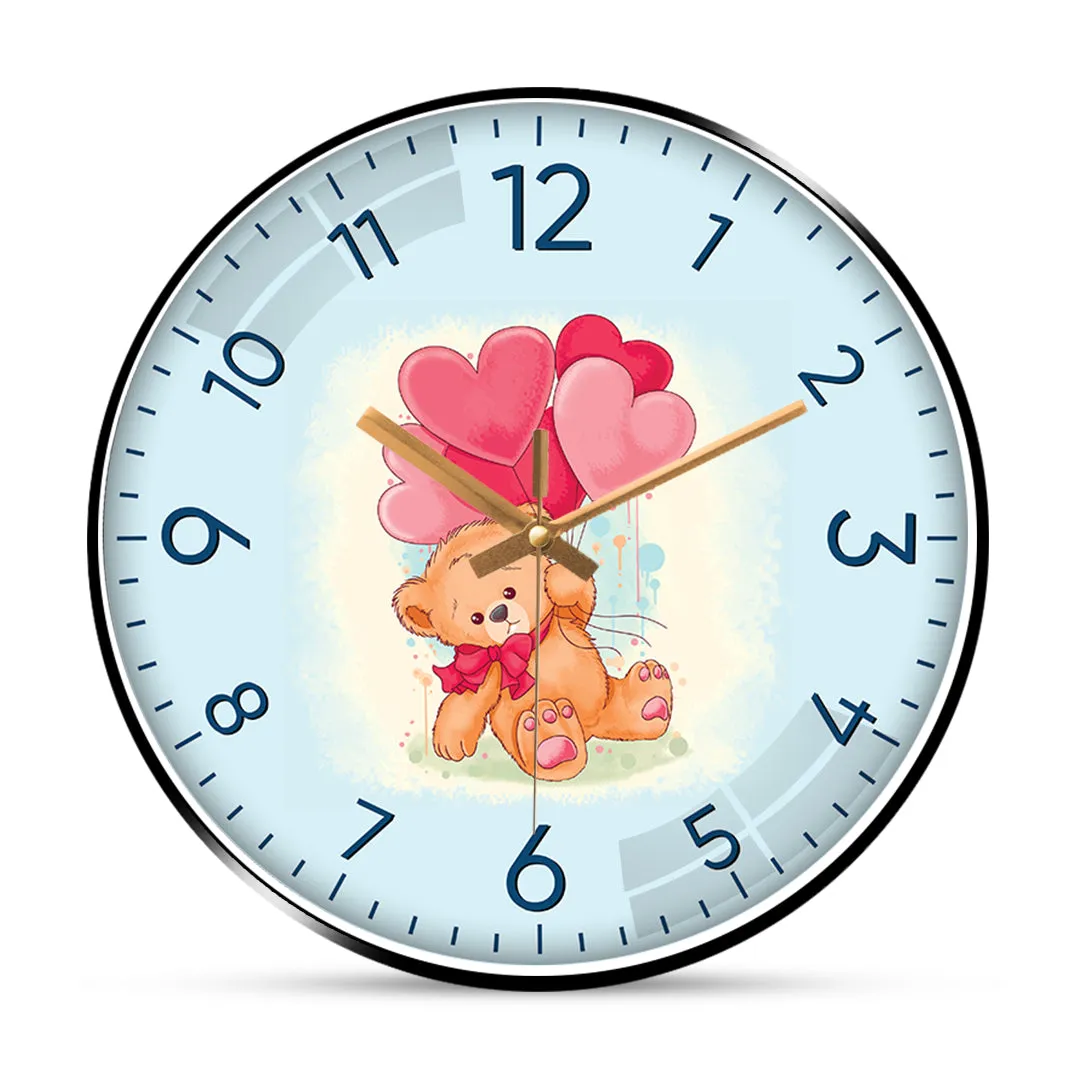 Balloons with bear wall clock