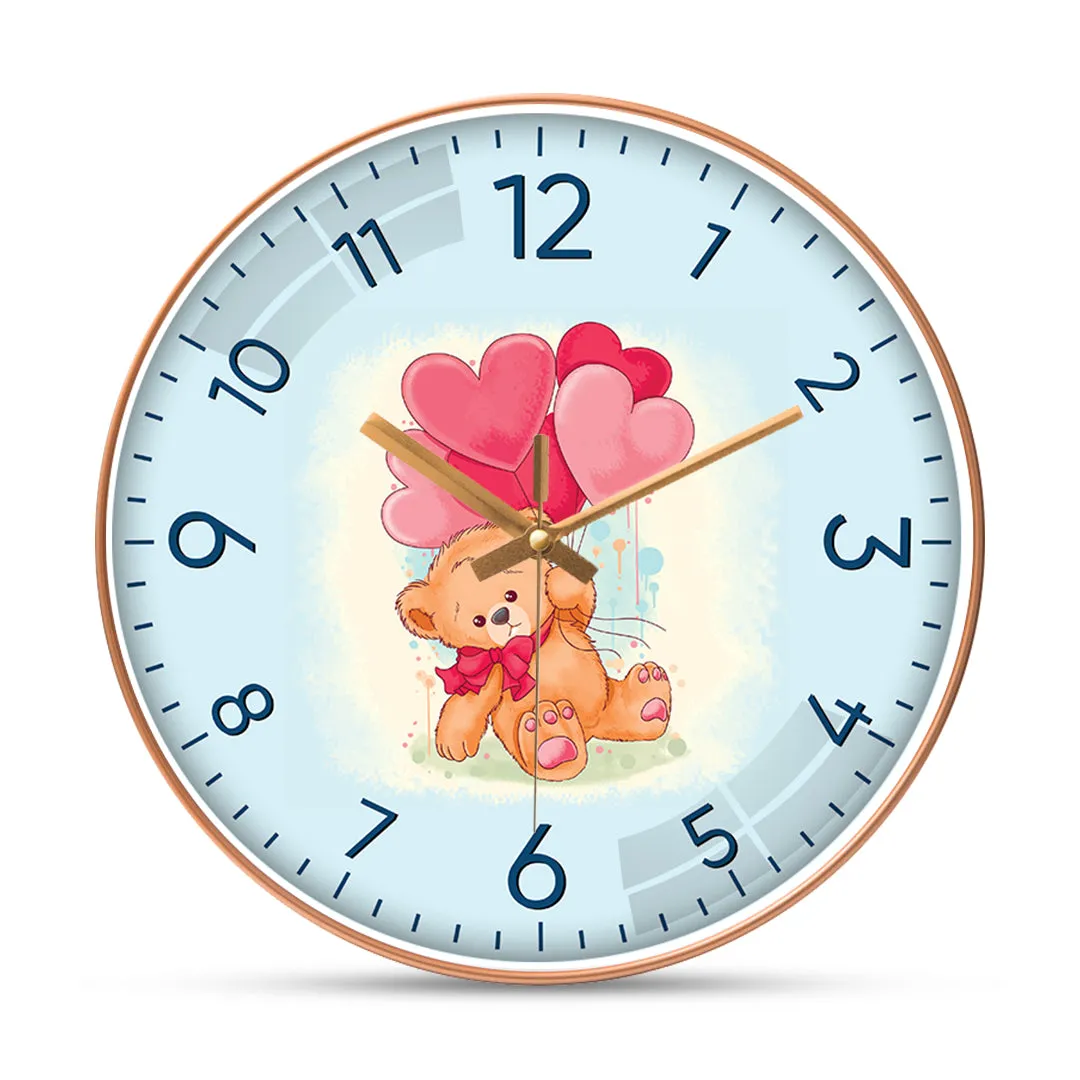 Balloons with bear wall clock