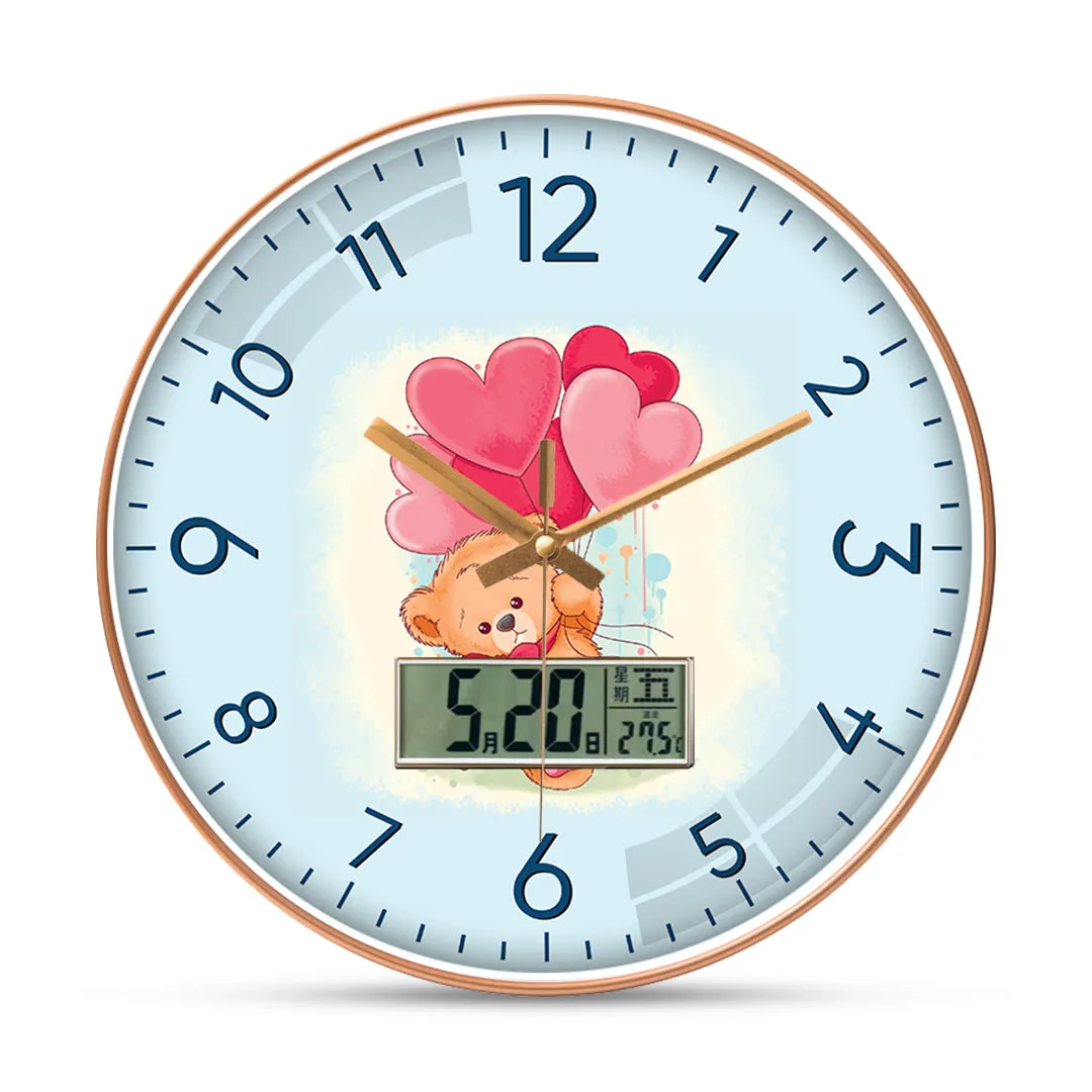 Balloons with bear wall clock