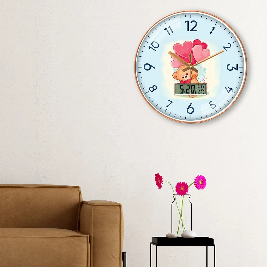 Balloons with bear wall clock