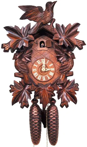Black Forest 8-Day German Cuckoo Clock with Leaf Detail