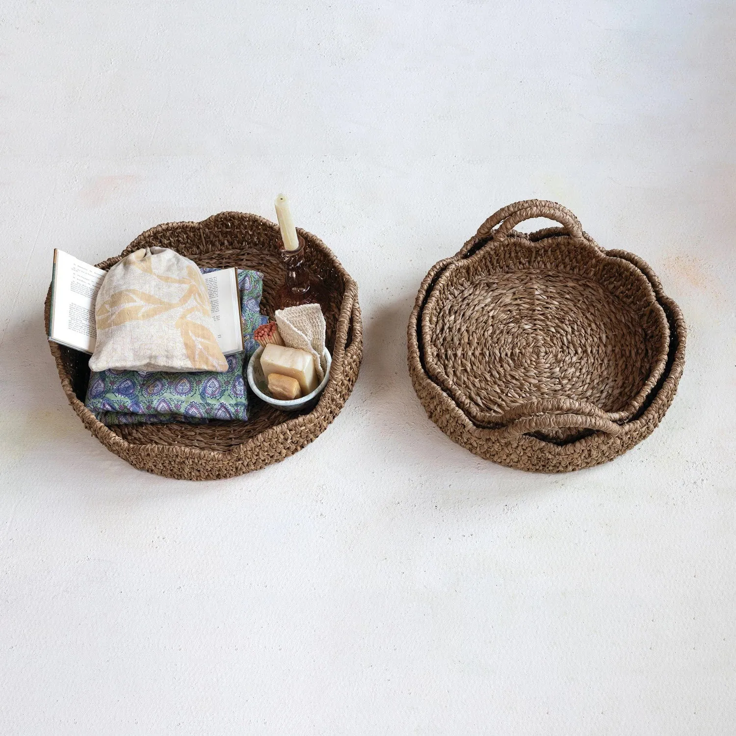 BRAIDED BANKUAN AND RATTAN TRAY (MEDIUM)