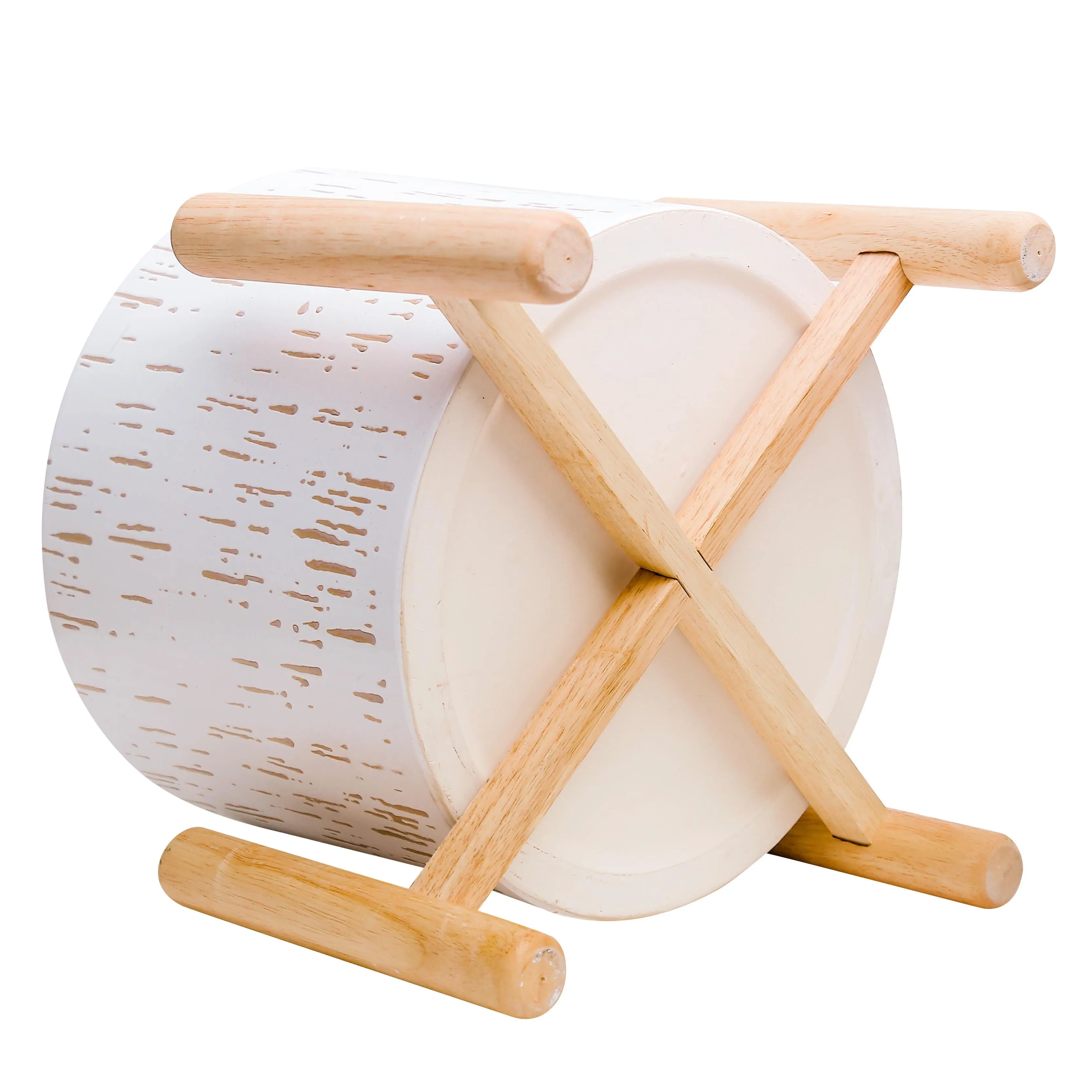 Ceramic and Wood Planter & Stand Set
