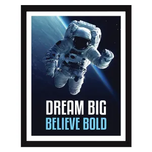 Chaka Chaundh - Astronaut poster with frame - Dream Quotes Frames - Space poster - Framed Posters with Frame – Motivational Quotes Wall Frames for Office, Student and Study Room - Photos with Quotes - (14 X 11 Inches)