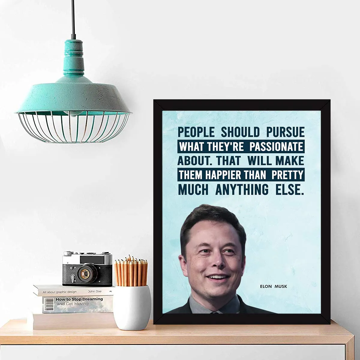 Chaka Chaundh - Elon Musk Framed Posters - Motivational Quotes Frames - Poster With Frame - Elon Musk Frame – Quotes Wall Frames - (13.5 X 10.5 Inches)