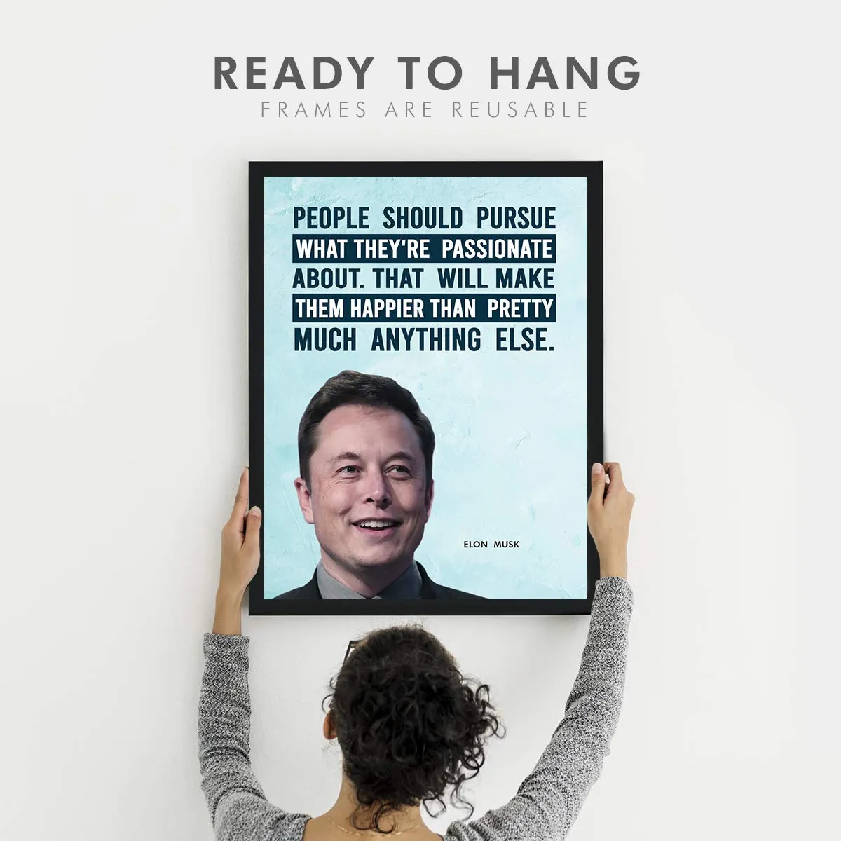 Chaka Chaundh - Elon Musk Framed Posters - Motivational Quotes Frames - Poster With Frame - Elon Musk Frame – Quotes Wall Frames - (13.5 X 10.5 Inches)