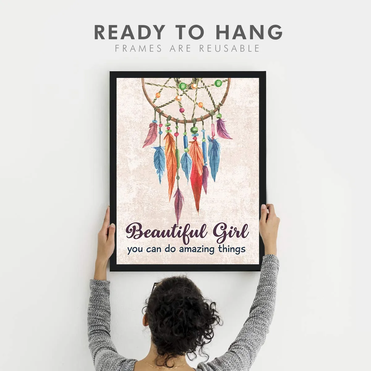Chaka Chaundh - Girl Quotes Frames - Girls unique Gift Quotes - Quotes Wall Frames for Girls Bedroom - Motivational Women Quotes Wall Frames - (13.6 X 10.6 Inches)