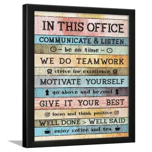 Chaka Chaundh - Office Rules Wall Decor Item - Motivational Office Rules Quotes Wall Frames - Business Rules Quotes Wall Frame - (14 X 11 Inches)