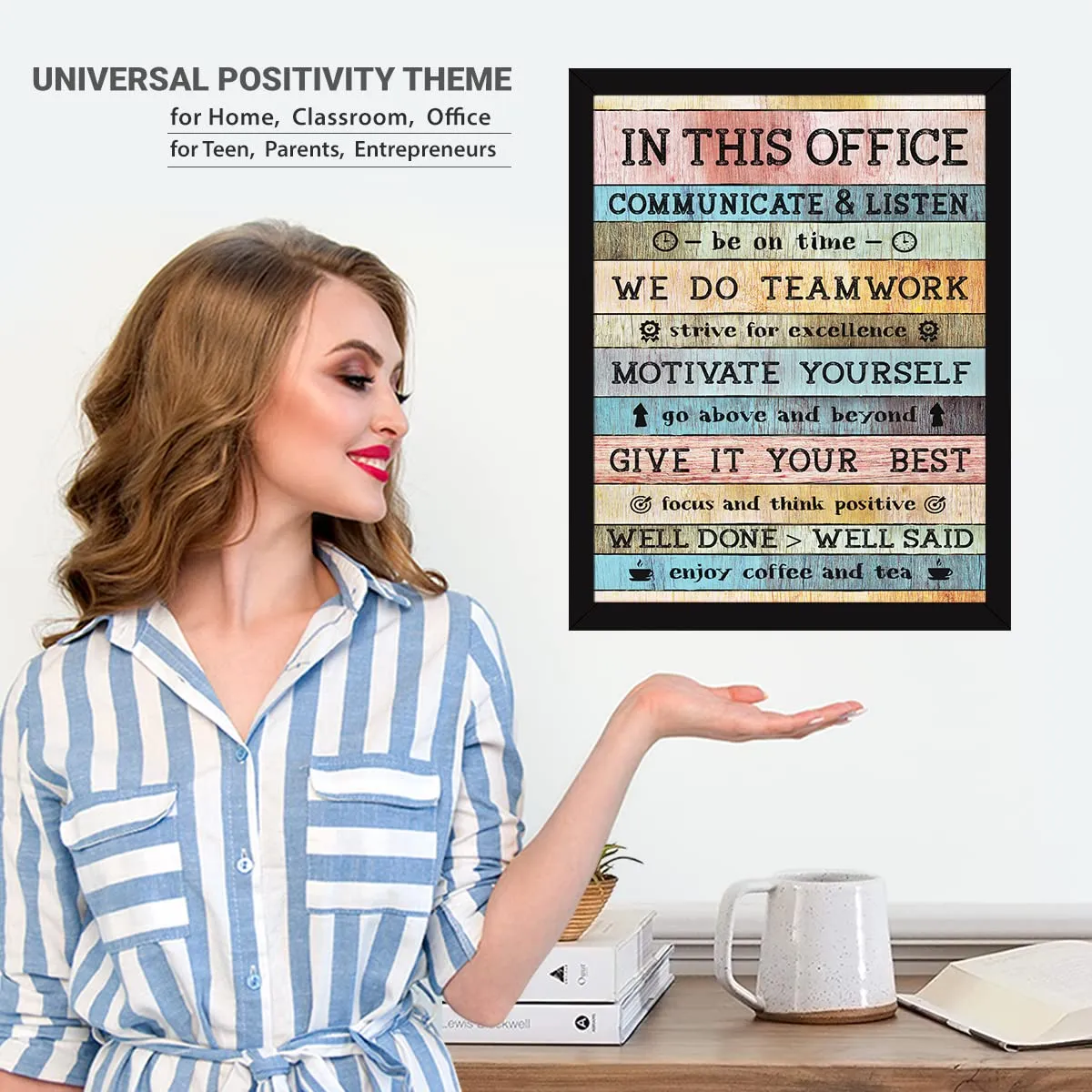 Chaka Chaundh - Office Rules Wall Decor Item - Motivational Office Rules Quotes Wall Frames - Business Rules Quotes Wall Frame - (14 X 11 Inches)