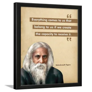 Chaka Chaundh - Rabindranath Tagore Photo Frame - motivational quotes frames - poster with frame - Rabindranath Poster – Quotes wall frames - (13.5 X 10.5 Inches)