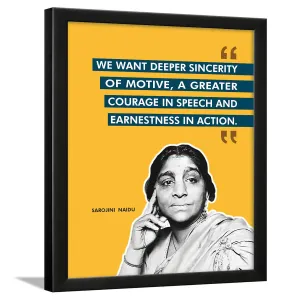 Chaka Chaundh - Sarojini Naidu Quotes poster - motivational quotes frames - poster with frame - Sarojini Naidu Frame – Inspirational Quotes wall framed Posters - (13.6 X 10.6 Inches)