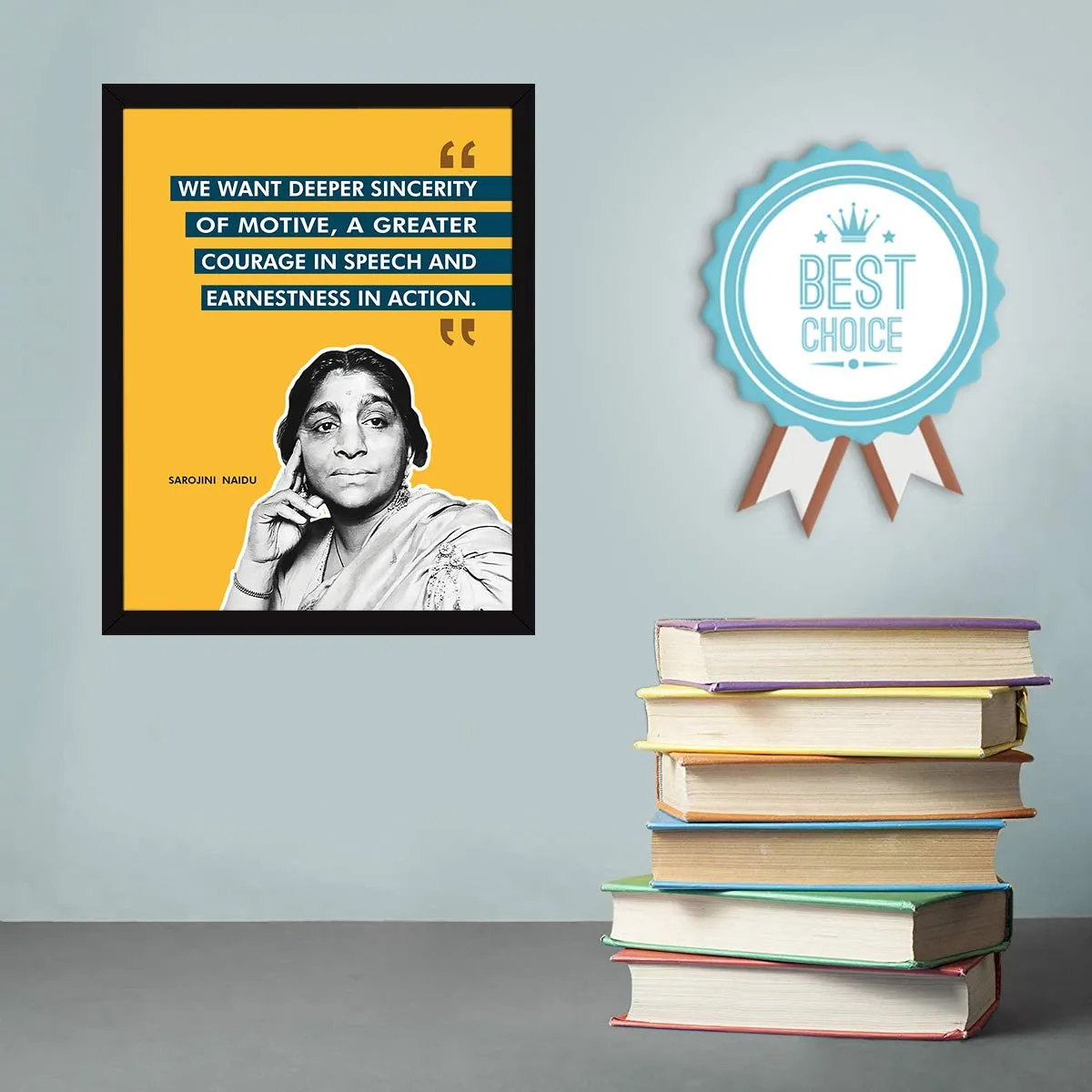 Chaka Chaundh - Sarojini Naidu Quotes poster - motivational quotes frames - poster with frame - Sarojini Naidu Frame – Inspirational Quotes wall framed Posters - (13.6 X 10.6 Inches)