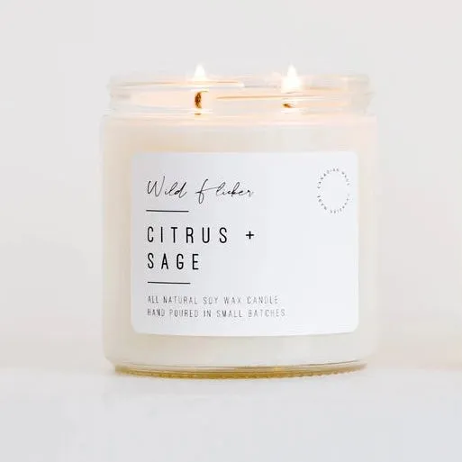 Citrus   Sage Double Wick Candle