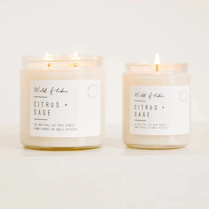 Citrus   Sage Double Wick Candle