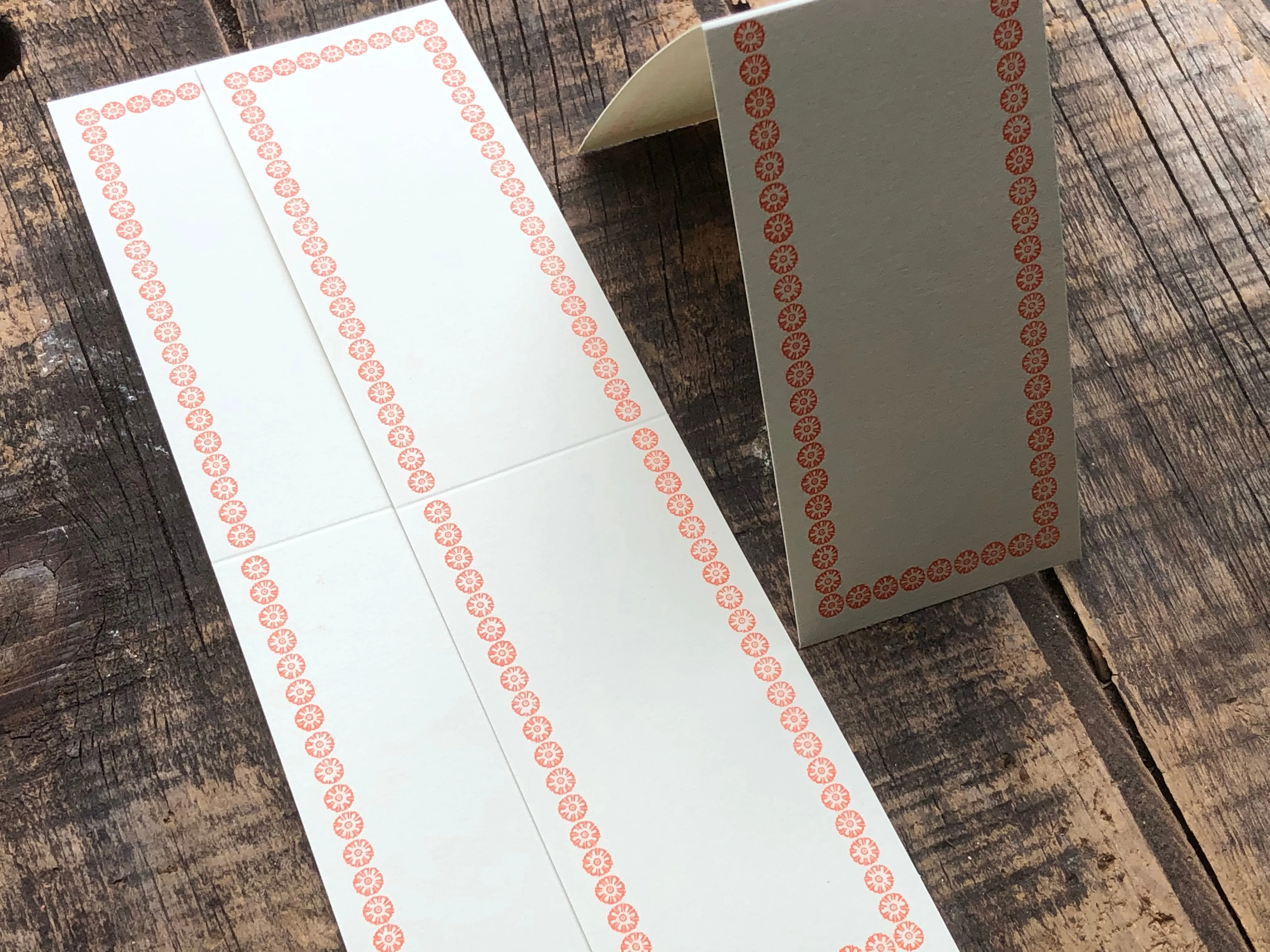 Classiky - Letterpress Folded Memo Card - Orange