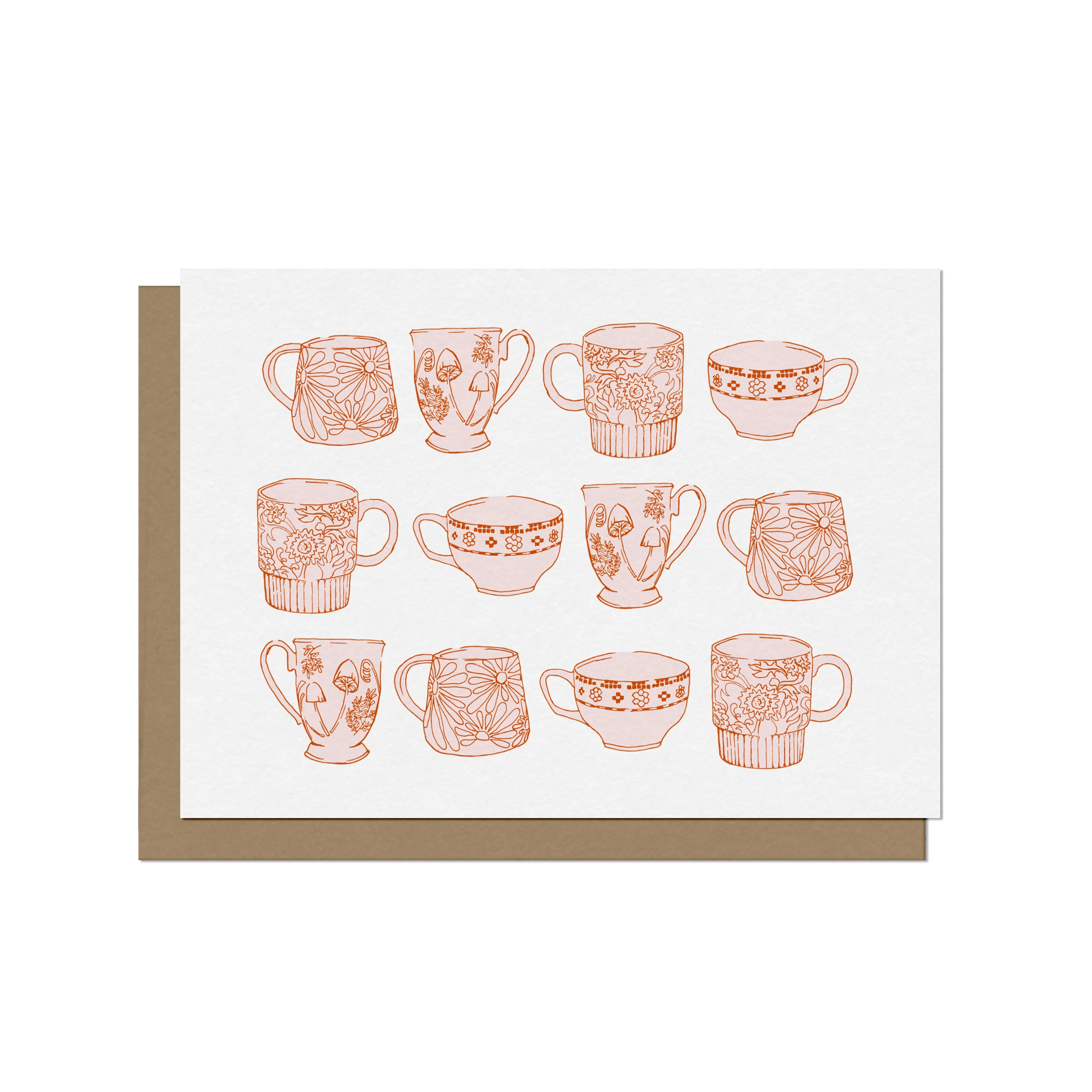 Coffee Mugs and Tea Cups Blank Card